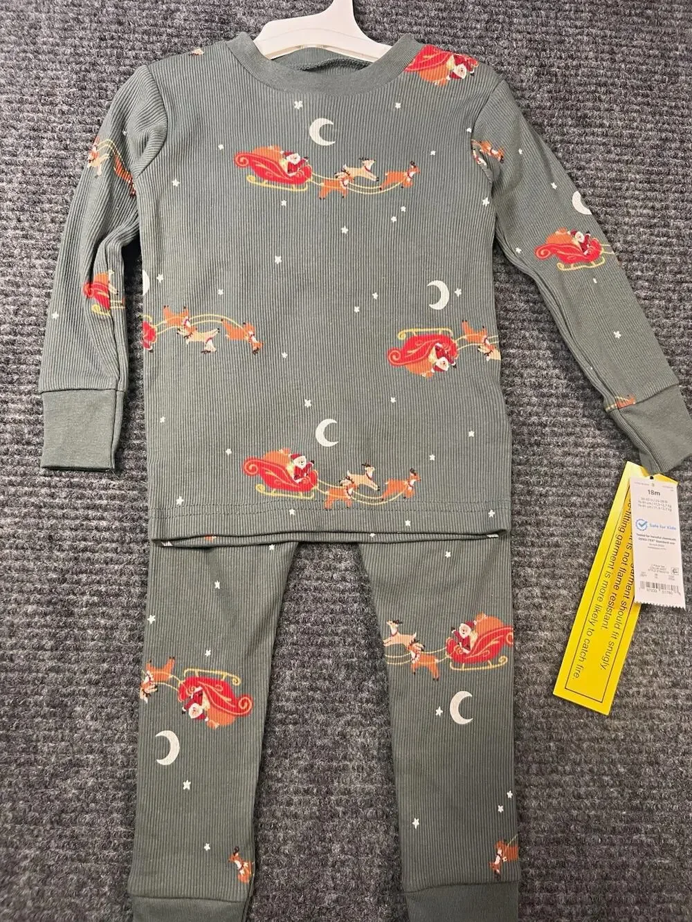 Carter’s Just One You Baby 18M Santa Reindeer Christmas Pajama Set NWT